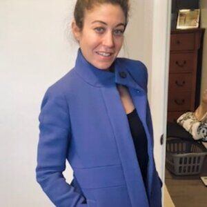 Stunning Indigo Blue Purple Long Peacoat JCrew